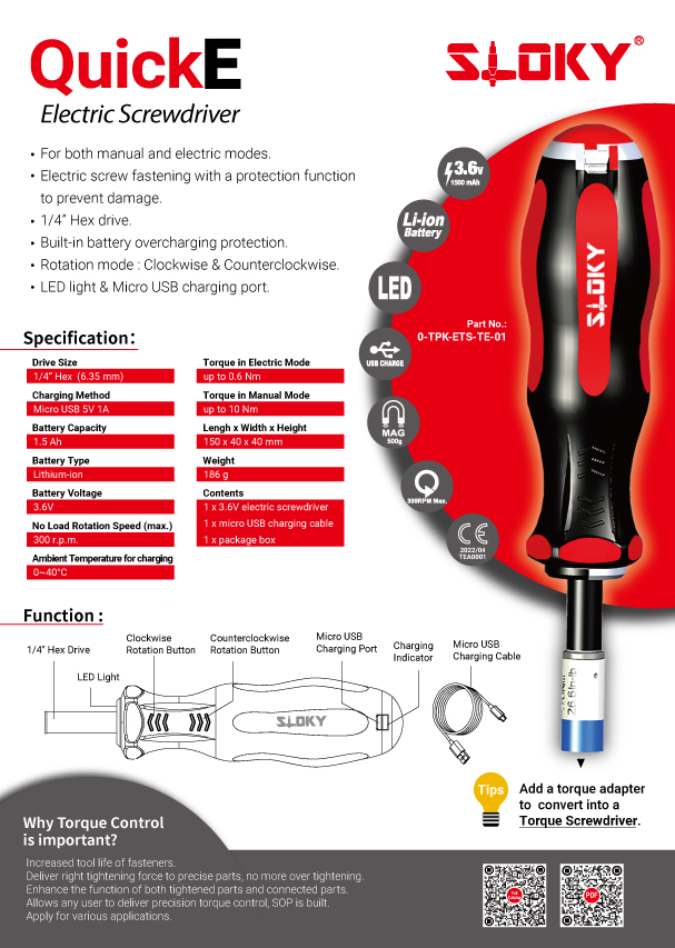 SLOKY QuickE electric screwdriver