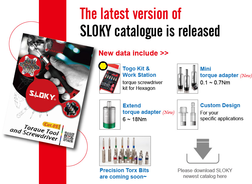 The latest version of sloky torque tool catalogue
